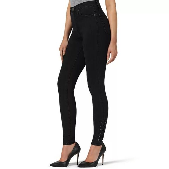 Women's Rock & Republic Black Wash High Roller High-Waisted Skinny Jeans Size 8 - Picture 1 of 11